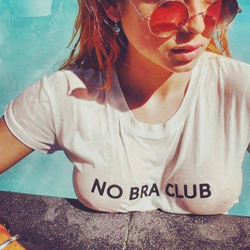 No Bra Club Effortlessly Chic: Relaxed Short Sleeve White Crop Top for Women - Premium t-shirt from eprolo - Just $19.95! Shop now at Lees Krazy Teez