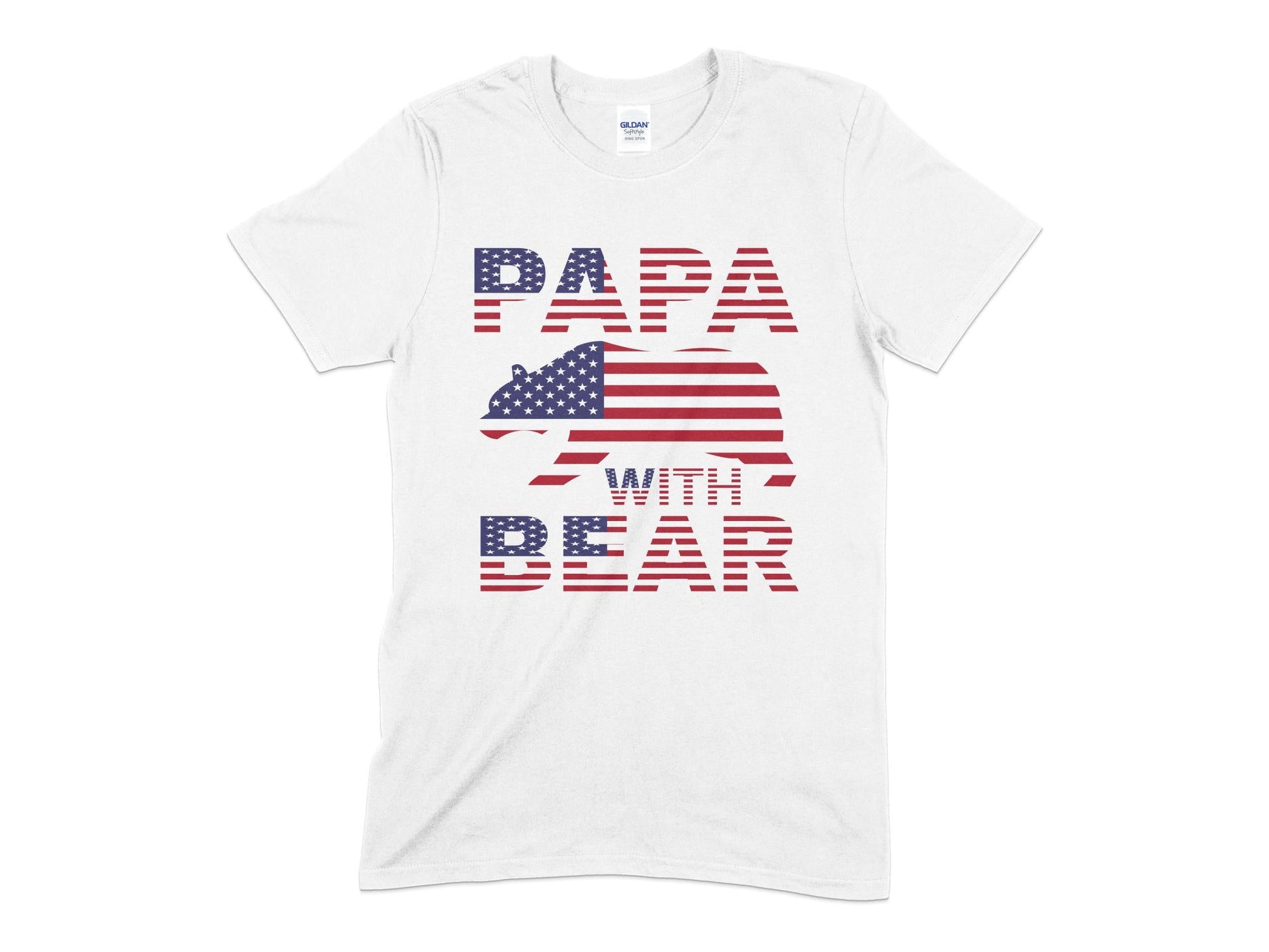 Papa with american bear t-shirt - Premium t-shirt from MyDesigns - Just $19.95! Shop now at Lees Krazy Teez