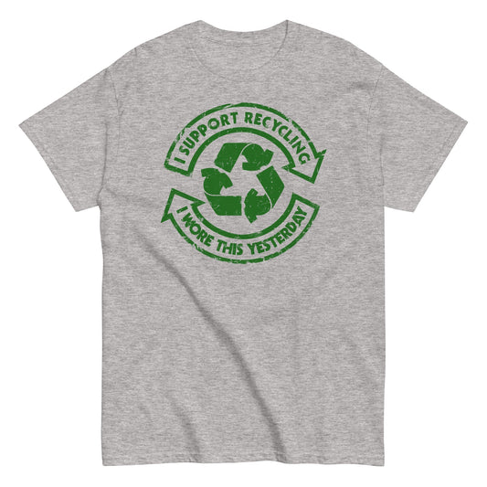 I Support recycling i wore this yesterday t-shirt - Premium t-shirt from MyDesigns - Just $19.95! Shop now at Lees Krazy Teez