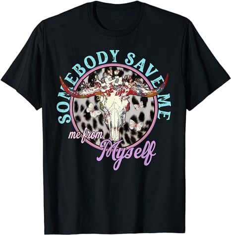 Somebody Save Me, Country Music, Retro Cowgirl Tees T-Shirt - Premium t-shirt from MyDesigns - Just $16.95! Shop now at Lees Krazy Teez