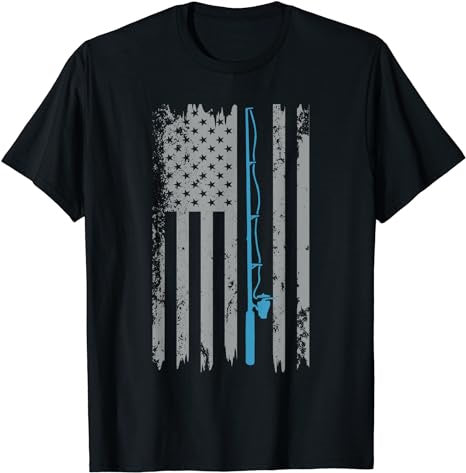 American Flag Fishing Vintage Fisherman T-Shirt - Premium t-shirt from MyDesigns - Just $16.95! Shop now at Lees Krazy Teez