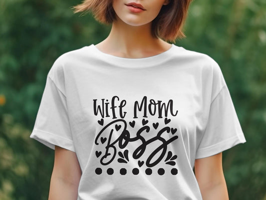 Wife Mom Boss Women's tee - Premium t-shirt from MyDesigns - Just $19.95! Shop now at Lees Krazy Teez