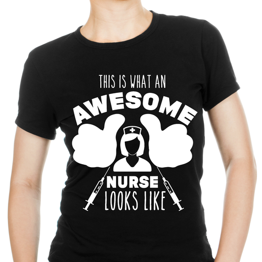 This is what an awesome nurse looks like Women's t-shirt - Premium t-shirt from MyDesigns - Just $21! Shop now at Lees Krazy Teez