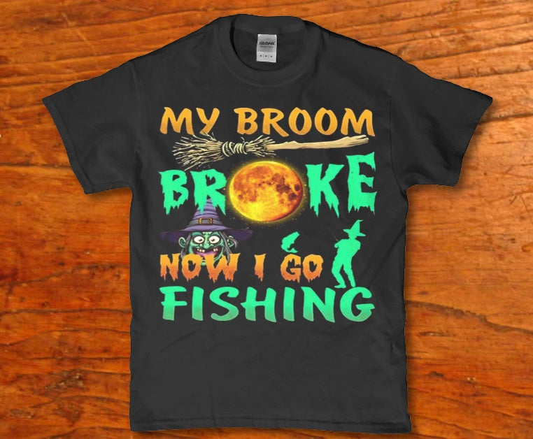 My broom broke now i go fishing Men's t-shirt - Premium t-shirt from MyDesigns - Just $19.95! Shop now at Lees Krazy Teez