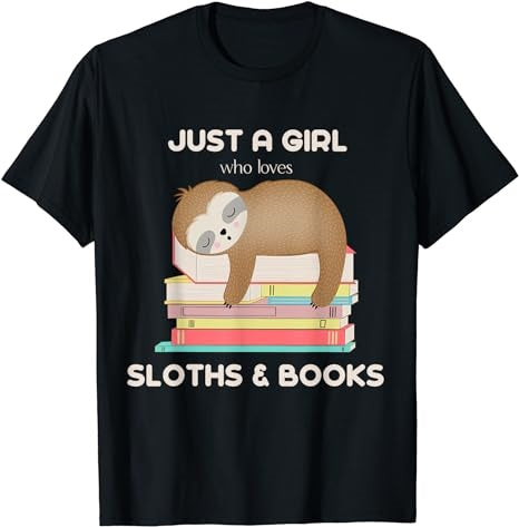 Just a girl who loves sloths and books Reader T-Shirt - Premium t-shirt from MyDesigns - Just $19.95! Shop now at Lees Krazy Teez