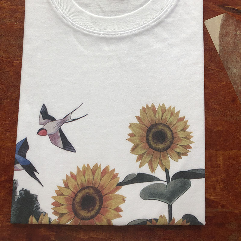 Chirpy Sunflower Delight Ins Fashion Street Casual Women's T-Shirt Perfect for Summer on Campus - Premium t-shirt from eprolo - Just $21.95! Shop now at Lees Krazy Teez