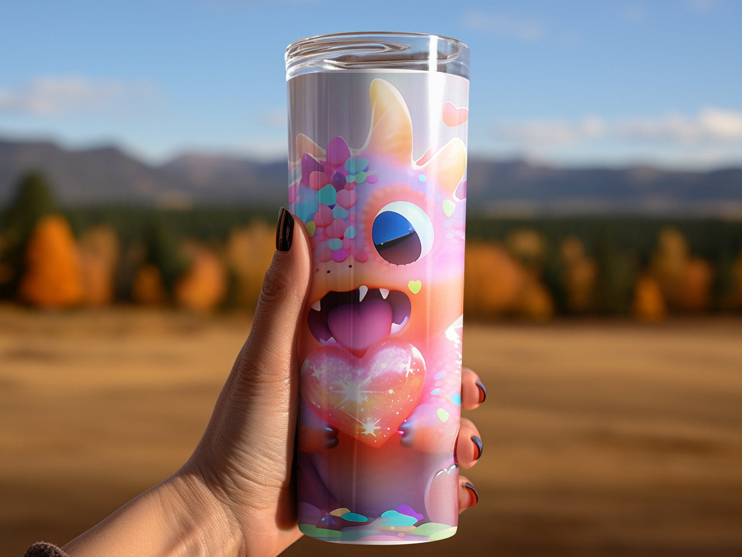 Cute monster tumbler wrap 20oz skinny tumbler - Premium tumbler from MyDesigns - Just $26.95! Shop now at Lees Krazy Teez