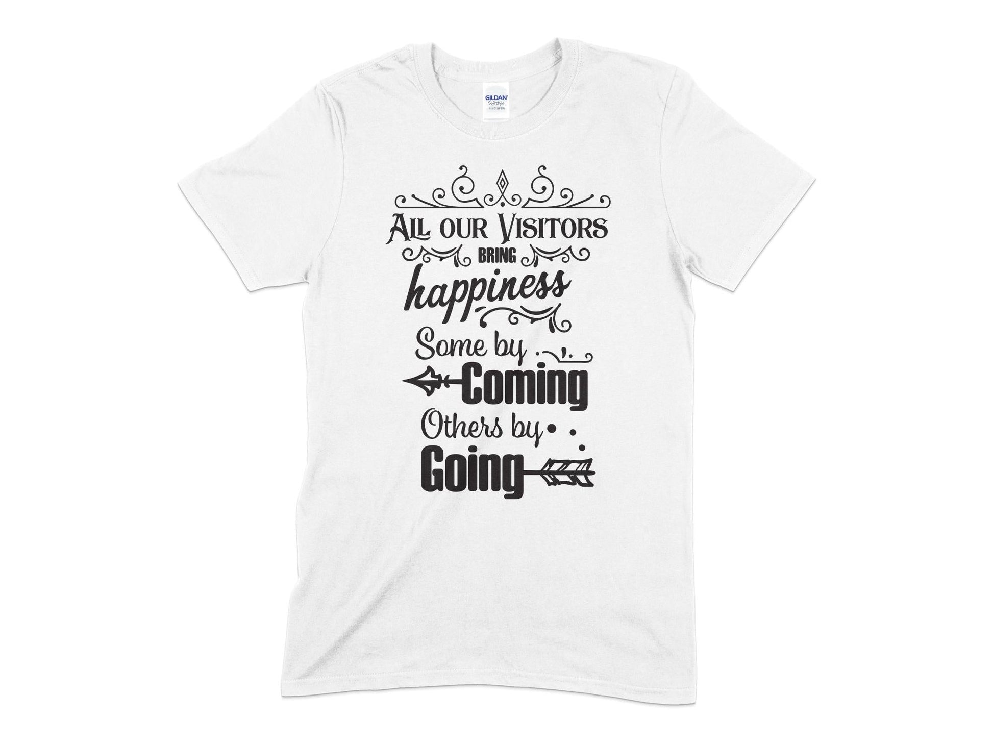 All our Visitors Bring Happiness Mens womens unisex t-shirt - Premium t-shirt from MyDesigns - Just $19.95! Shop now at Lees Krazy Teez