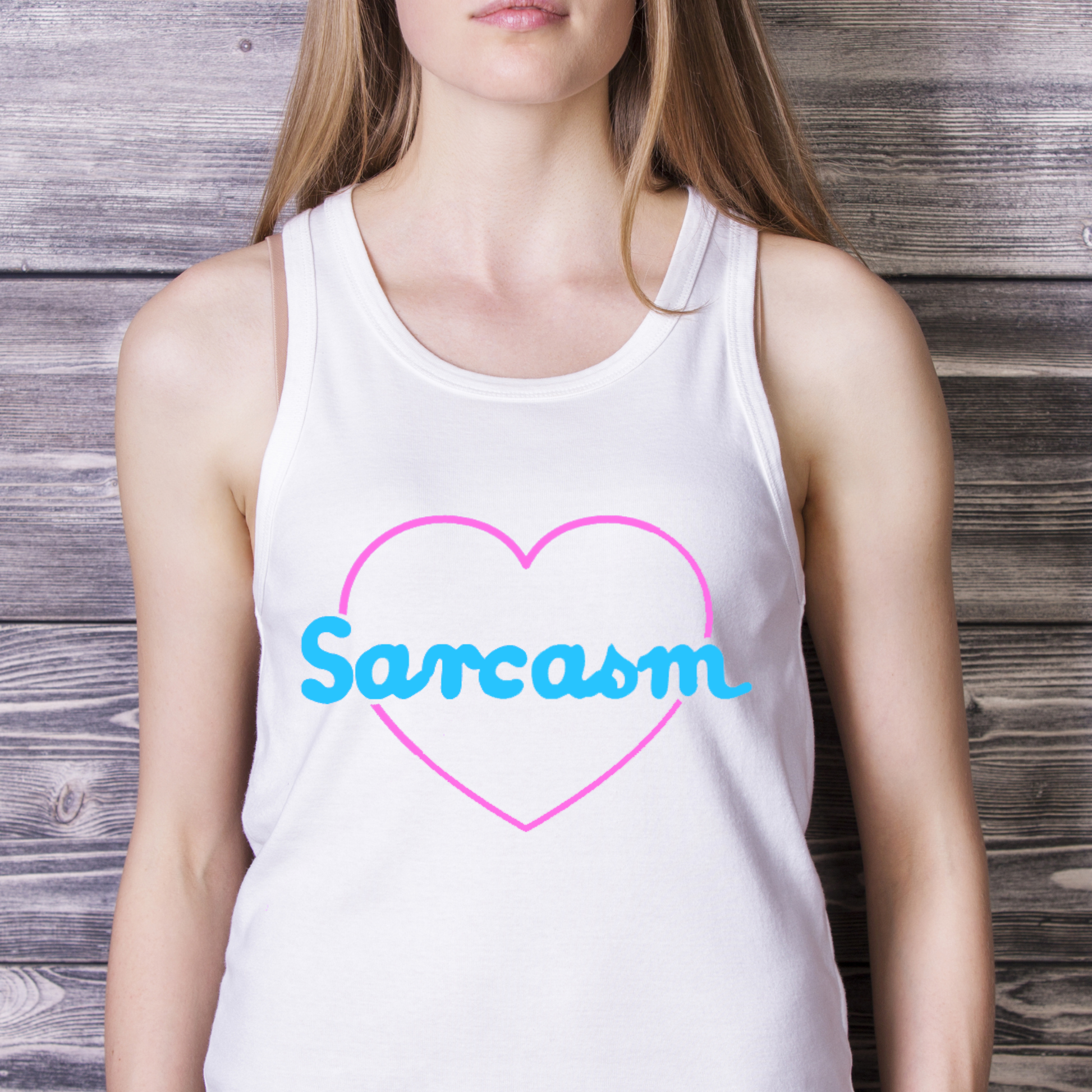 Love heart sarcasm Women's tank top - Premium t-shirt from MyDesigns - Just $19.95! Shop now at Lees Krazy Teez