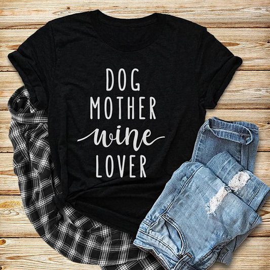 Dog Mother Wine Lover funny women's t-Shirt - Premium t-shirt from eprolo - Just $19.95! Shop now at Lees Krazy Teez