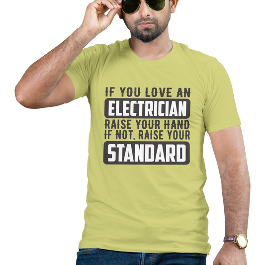 If you love an electrician raise your hand standard t-shirt - Premium t-shirt from MyDesigns - Just $16.95! Shop now at Lees Krazy Teez