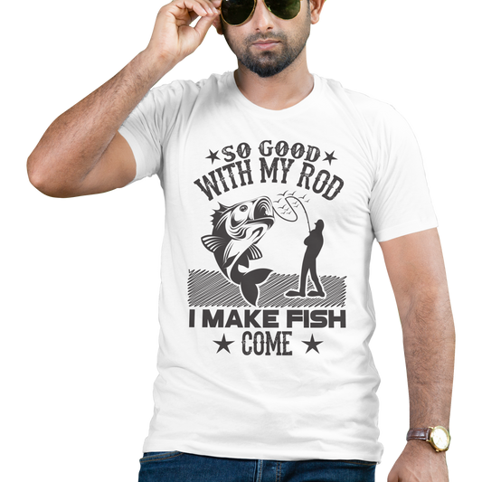 So good with my rod i make fish come fishing tee - Premium t-shirt from MyDesigns - Just $19.95! Shop now at Lees Krazy Teez