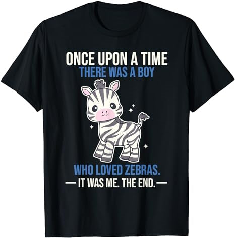 Once There Was A Boy Who Loved Zebras T-Shirt - Premium t-shirt from MyDesigns - Just $19.95! Shop now at Lees Krazy Teez