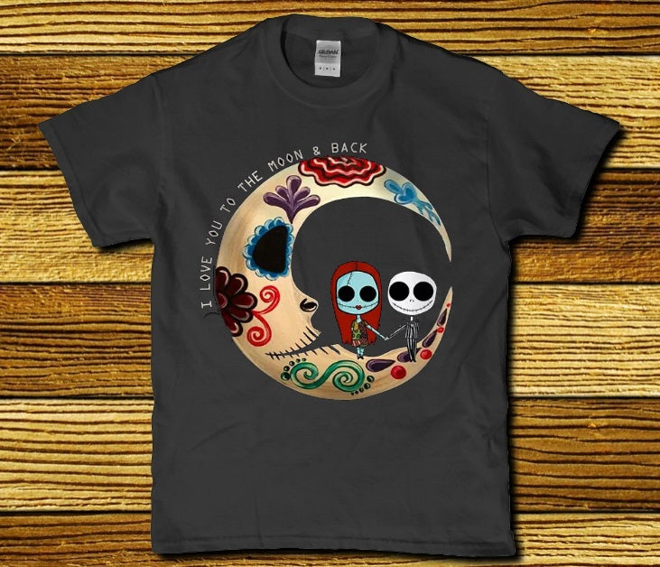 I love you to the moon and back Jack Skellington t-shirt - Premium t-shirt from MyDesigns - Just $19.95! Shop now at Lees Krazy Teez