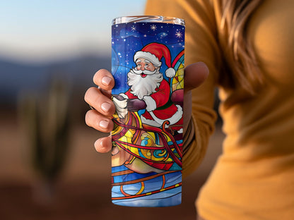 Christmas Stained Glass11 20oz skinny tumbler - Premium tumbler from MyDesigns - Just $26.95! Shop now at Lees Krazy Teez