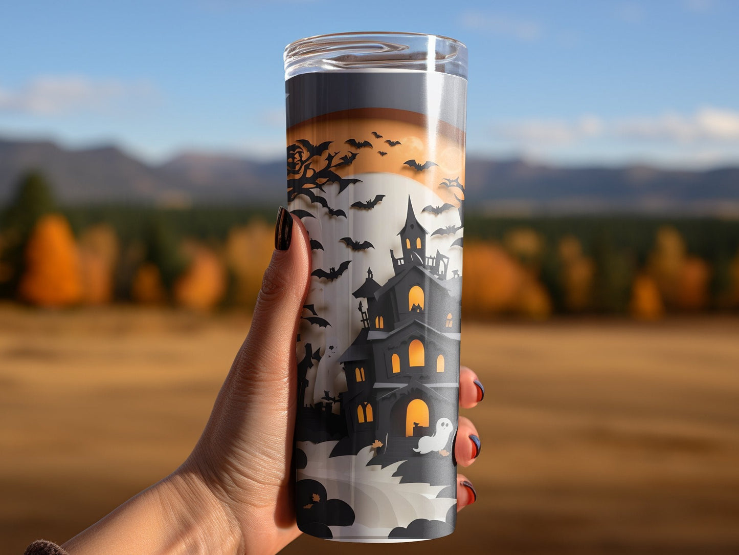 Ghost Halloween party tumbler wrap 20oz skinny tumbler - Premium tumbler from MyDesigns - Just $26.95! Shop now at Lees Krazy Teez