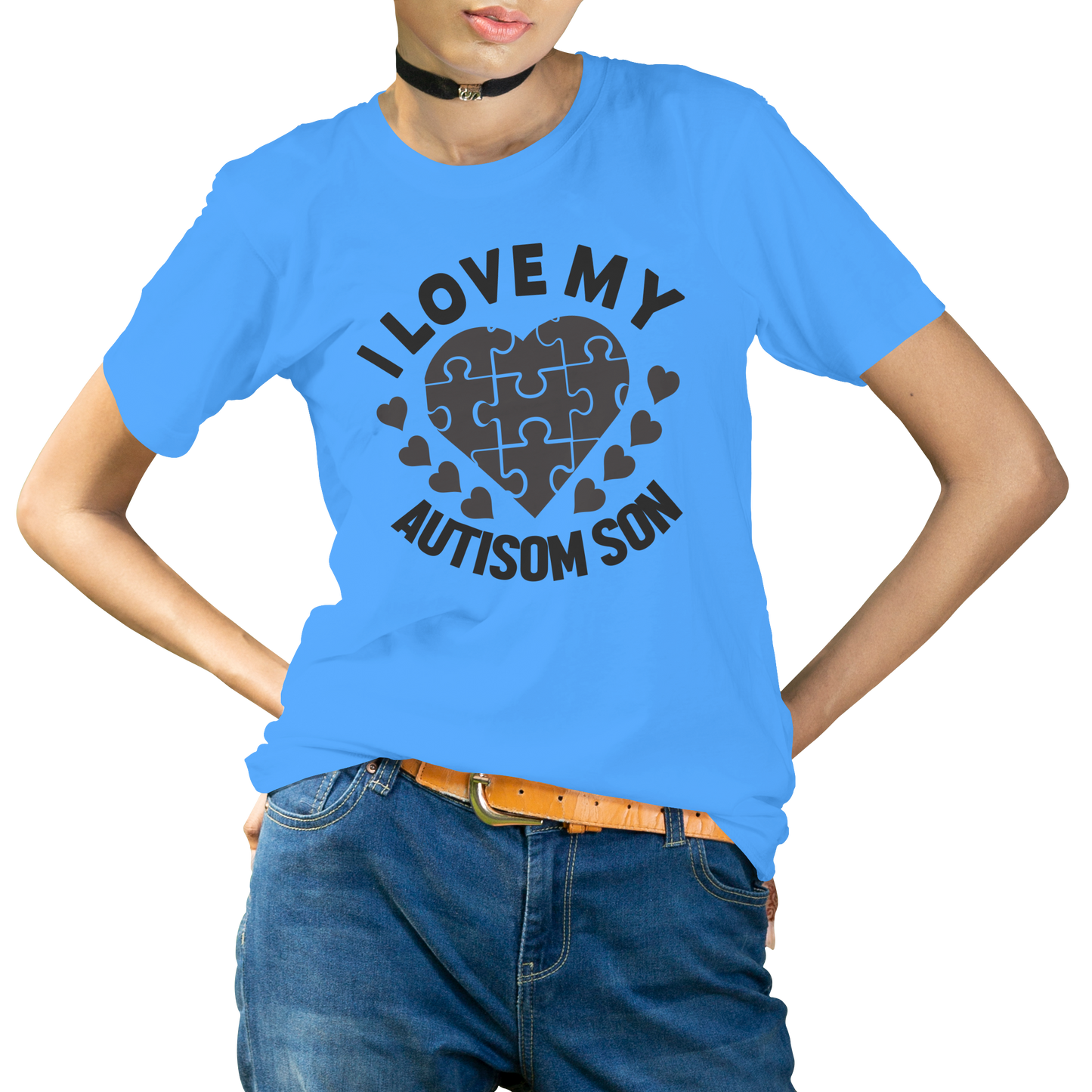 I love my autisum son womens tee - Premium t-shirt from MyDesigns - Just $19.95! Shop now at Lees Krazy Teez