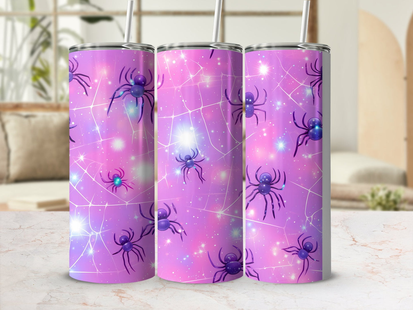 Spiders in pink web - 20oz skinny sublimation tumbler - Premium tumbler from MyDesigns - Just $29.95! Shop now at Lees Krazy Teez