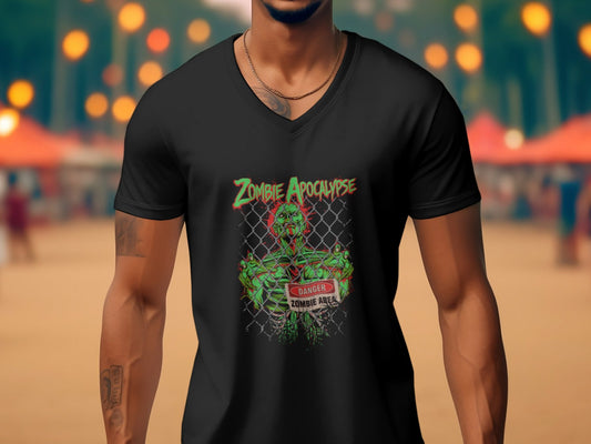 Evil demonic zombie green Halloween Men's tee - Premium t-shirt from MyDesigns - Just $19.95! Shop now at Lees Krazy Teez