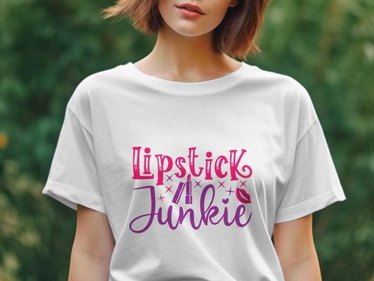 Lipstick Junkie Women's tee shirt - Premium t-shirt from MyDesigns - Just $19.95! Shop now at Lees Krazy Teez