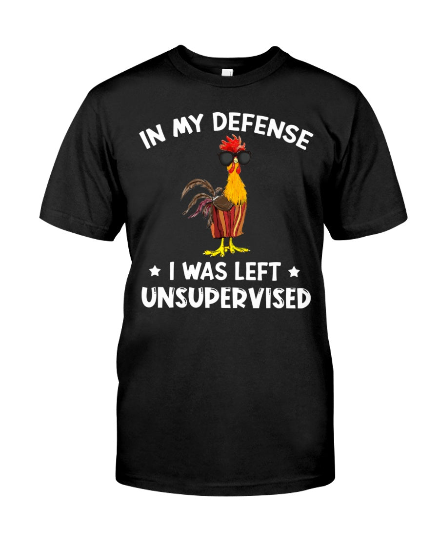 In my defense i was left unsupervised chicken Men's t-shirt - Premium t-shirt from MyDesigns - Just $16.95! Shop now at Lees Krazy Teez