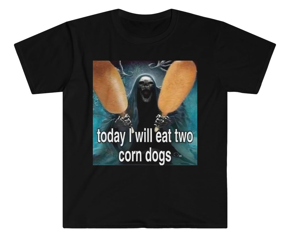 Today I Will Eat Two Corndogs Skeleton Corndog Meme - Premium t-shirt from MyDesigns - Just $19.95! Shop now at Lees Krazy Teez