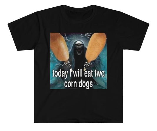 Today I Will Eat Two Corndogs Skeleton Corndog Meme - Premium t-shirt from MyDesigns - Just $19.95! Shop now at Lees Krazy Teez
