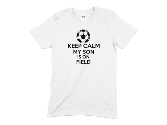 Keep calm my son is on field t-shirt - Premium t-shirt from MyDesigns - Just $21.95! Shop now at Lees Krazy Teez