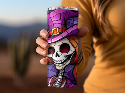 Halloween skull witch mom 20oz skinny tumbler - Premium tumbler from MyDesigns - Just $26.95! Shop now at Lees Krazy Teez