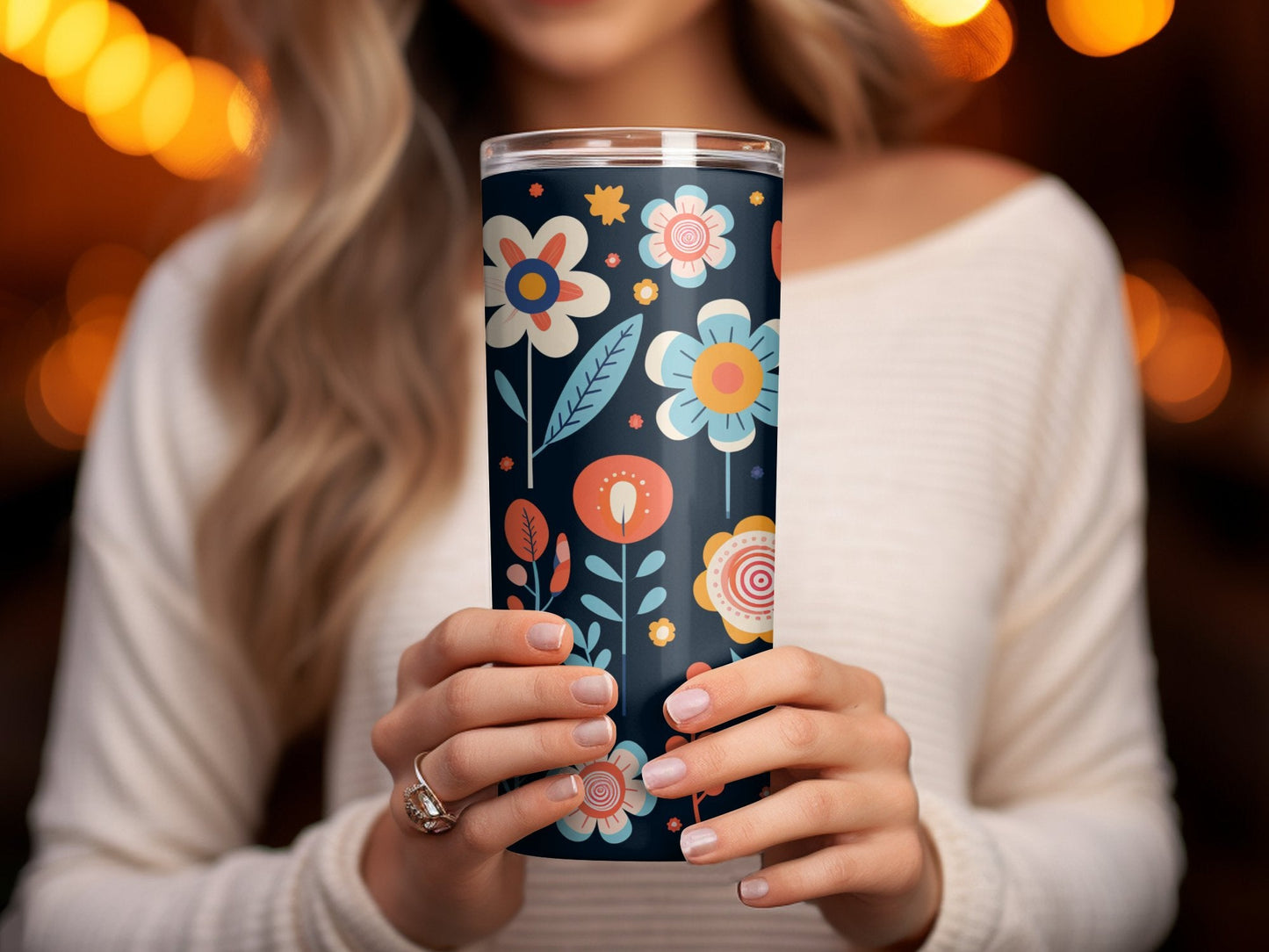 3d summer sun flower pattern skinny tumbler wrap - Premium tumbler from MyDesigns - Just $29.95! Shop now at Lees Krazy Teez