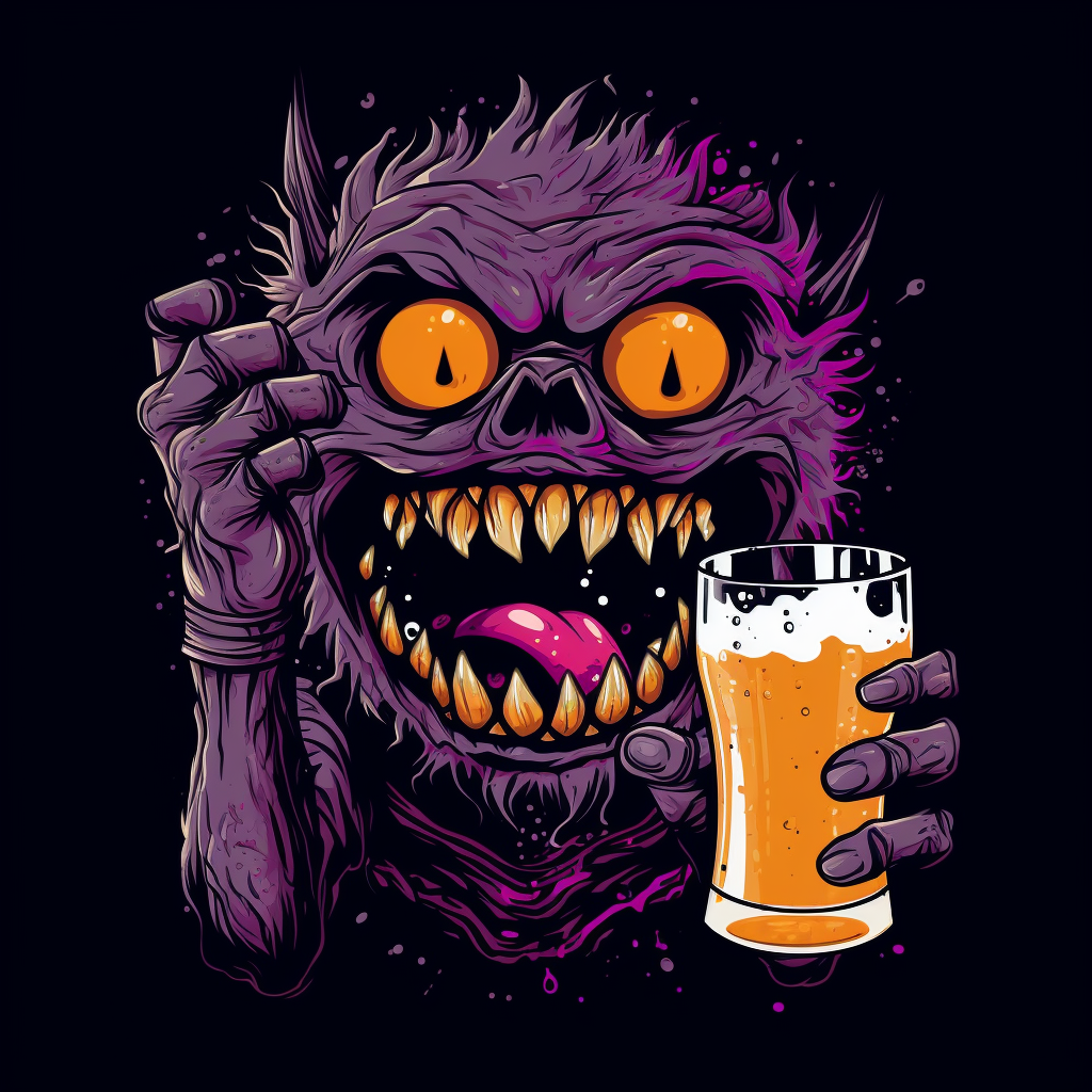 3d Purple monster drinking beer funny tumbler - Premium tumbler from MyDesigns - Just $29.95! Shop now at Lees Krazy Teez