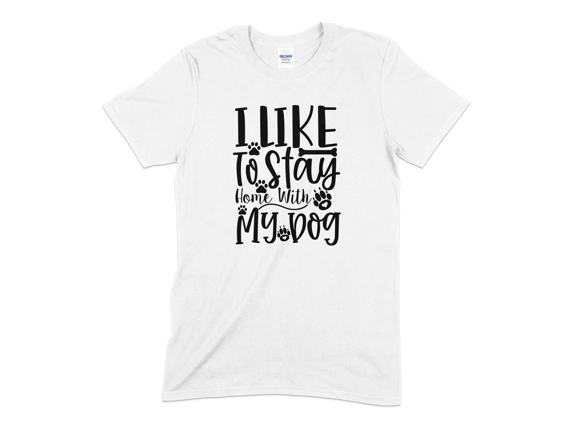 I Like To Stay Home With My Dog unisex mens womens t-shirt - Premium t-shirt from MyDesigns - Just $20.95! Shop now at Lees Krazy Teez