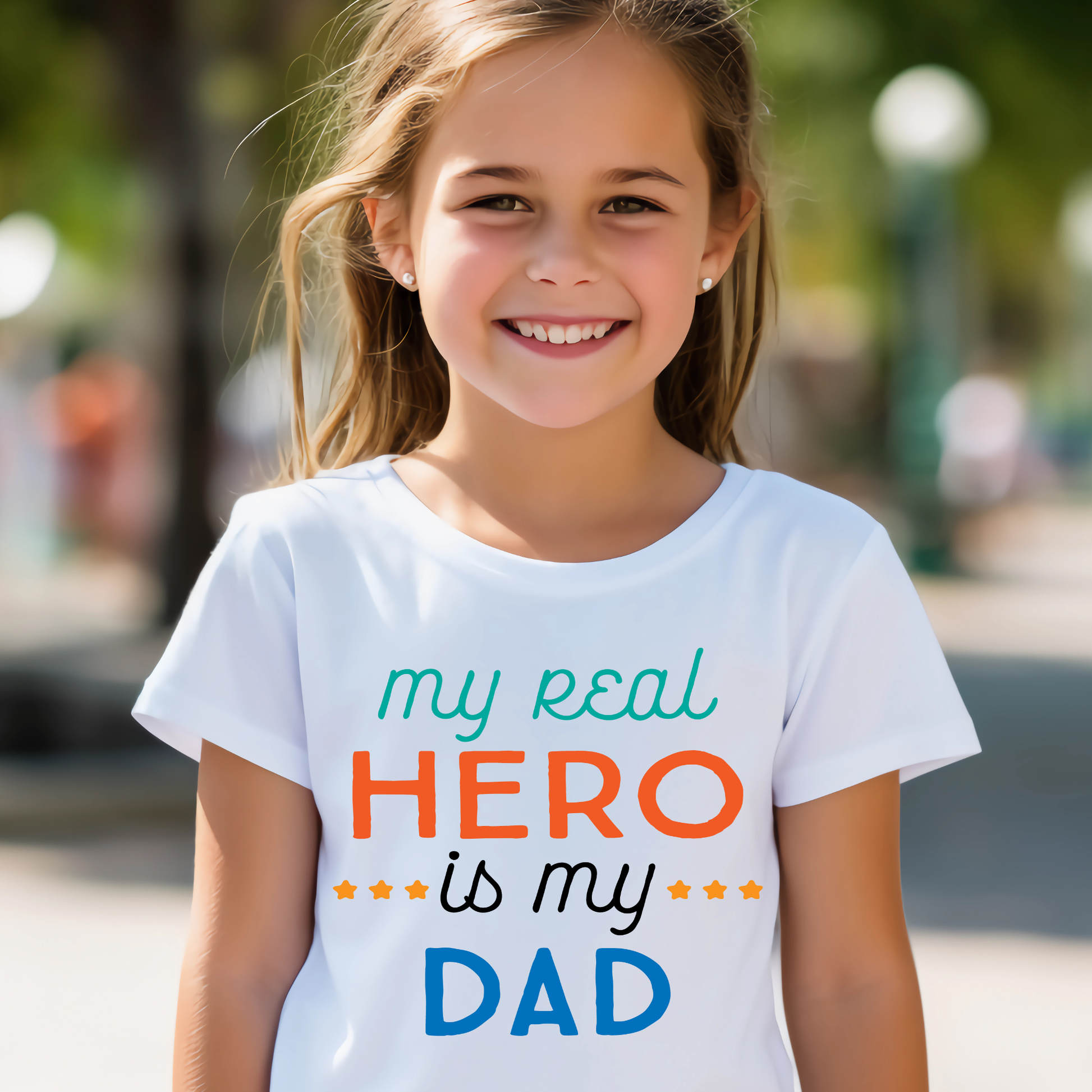 My real hero is my Dad girls t-shirt, My hero Youth girl shirt - Premium t-shirt from MyDesigns - Just $21.95! Shop now at Lees Krazy Teez