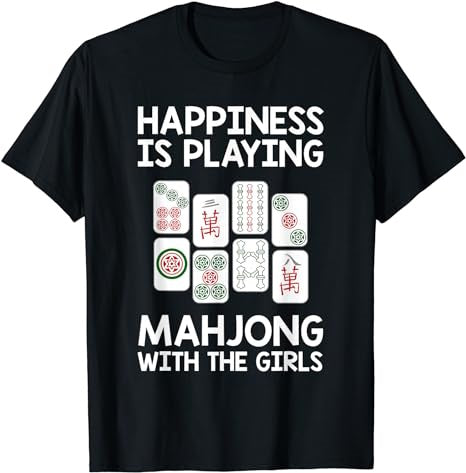 Funny Mahjong Gift Cool Happiness Is Playing Mahjong Girls T-Shirt - Premium t-shirt from Lees Krazy Teez - Just $19.95! Shop now at Lees Krazy Teez