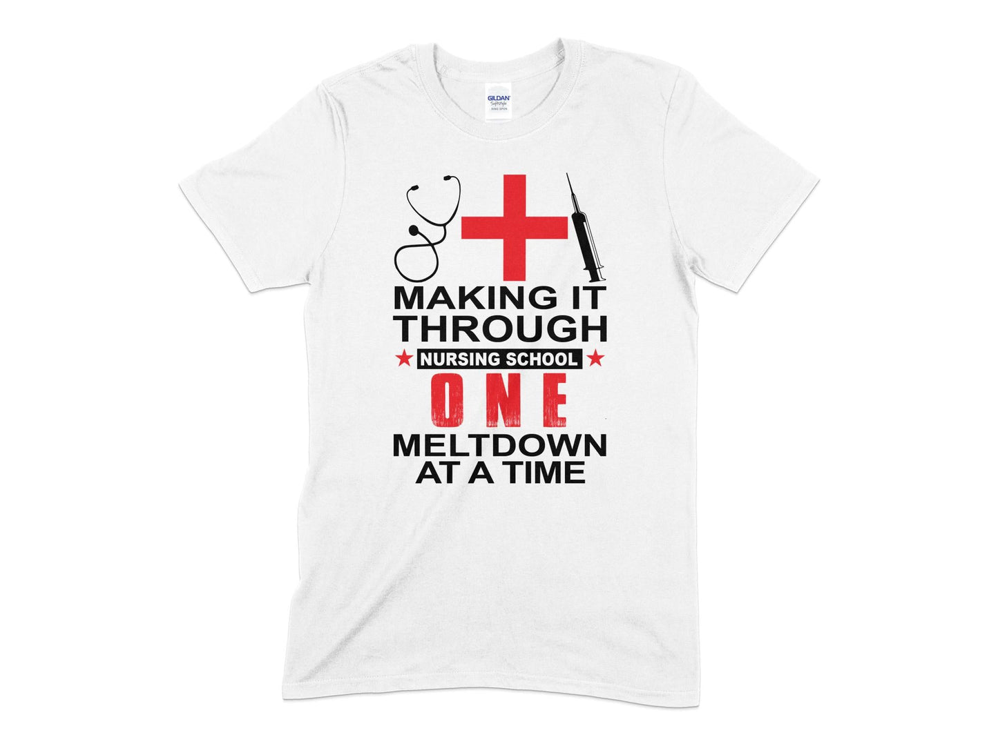 Making it though nursing school one meltdown at a time ladies t-shirt - Premium t-shirt from MyDesigns - Just $17.95! Shop now at Lees Krazy Teez