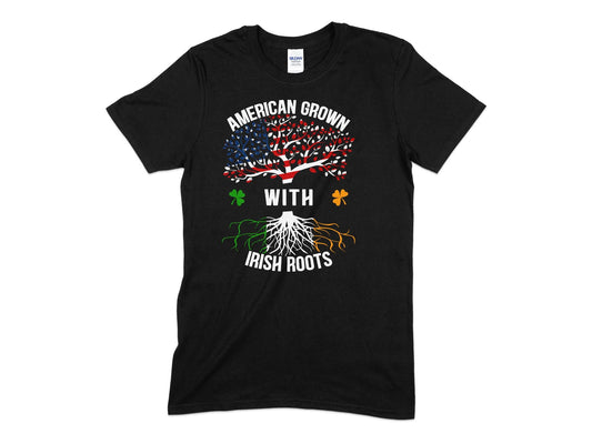 American grown with irish roots t-shirt - Premium t-shirt from MyDesigns - Just $21.95! Shop now at Lees Krazy Teez