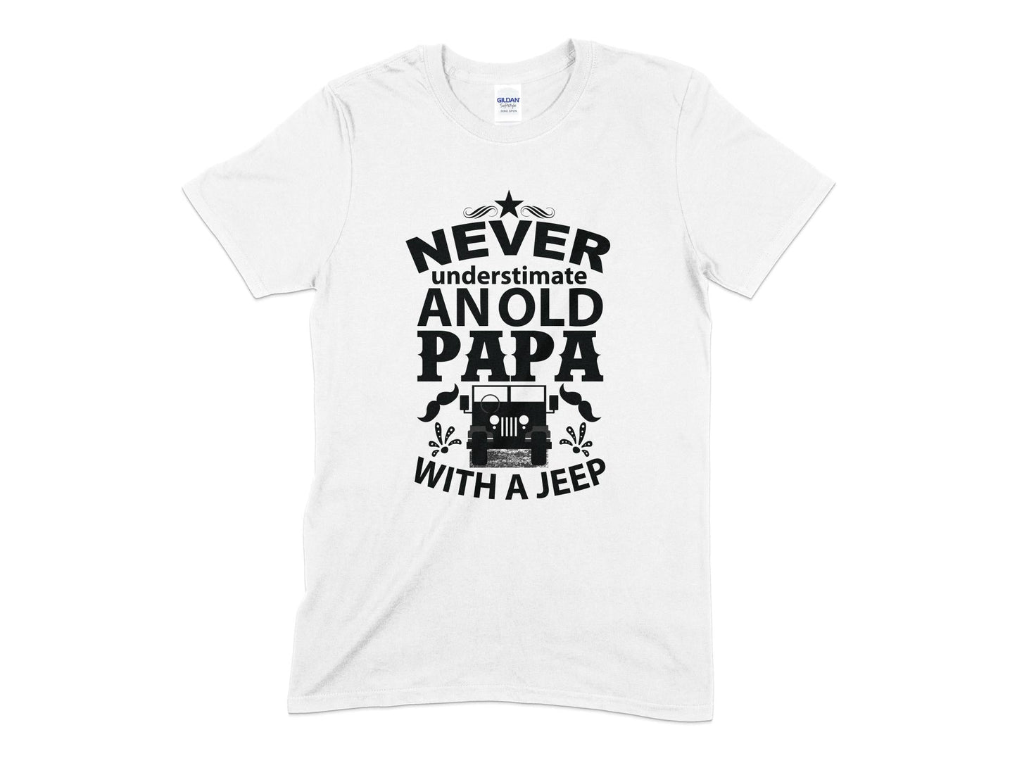 Never understimate anold papa with a jeep t-shirt - Premium t-shirt from MyDesigns - Just $21.95! Shop now at Lees Krazy Teez