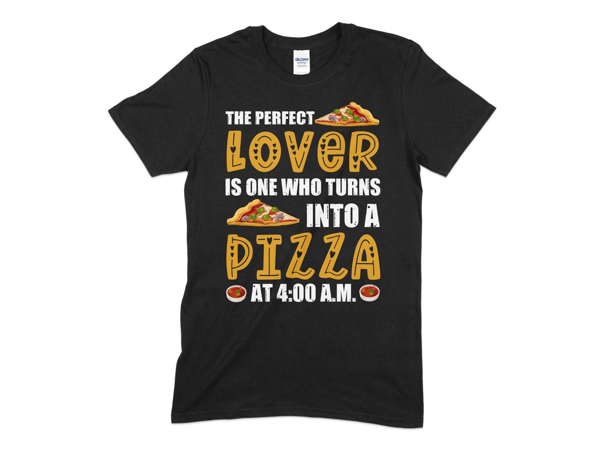 The perfect lover is one who turns inot a pizza at 4am - Premium t-shirt from MyDesigns - Just $19.95! Shop now at Lees Krazy Teez