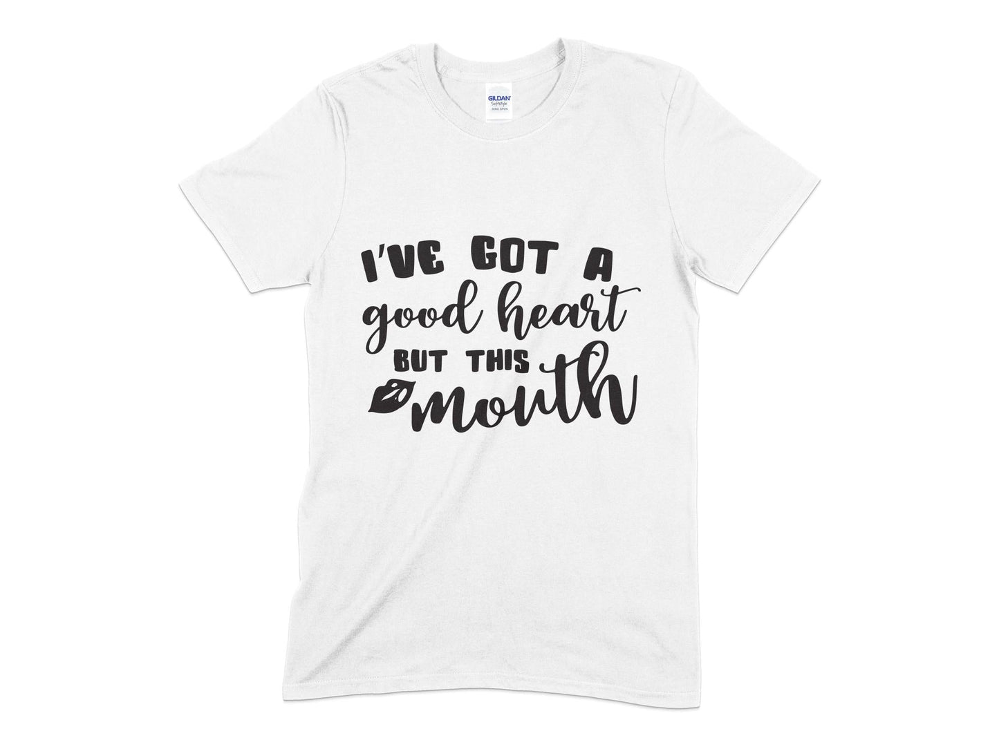 Ive Got a Good Heart but this mouth Unisex Men's Women's t-shirt - Premium t-shirt from MyDesigns - Just $19.95! Shop now at Lees Krazy Teez