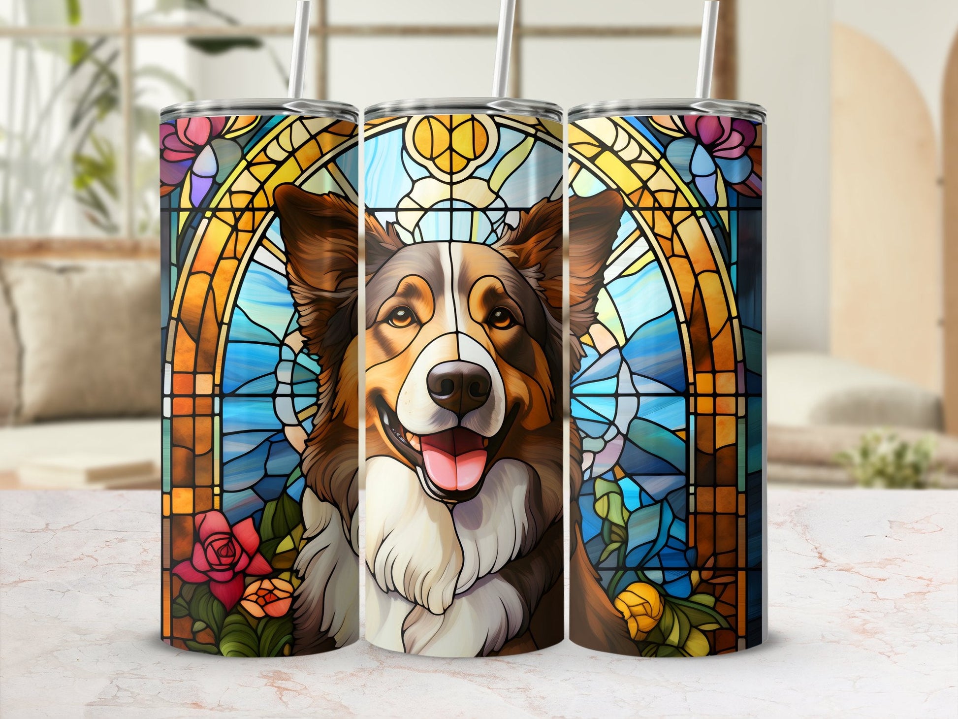 German shephard stained glass 20oz tumbler - Premium tumbler from MyDesigns - Just $26.95! Shop now at Lees Krazy Teez