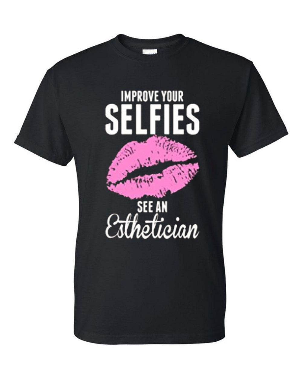 Improve your selfies see an esthetician t-shirt - Premium t-shirt from MyDesigns - Just $19.95! Shop now at Lees Krazy Teez