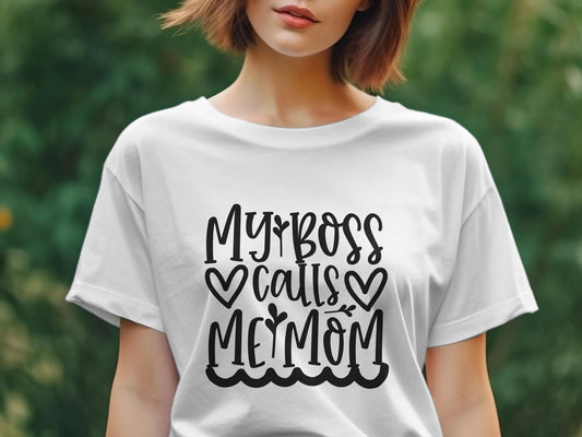 My Boss Calls Me Mom Women's awesome tee - Premium t-shirt from MyDesigns - Just $19.95! Shop now at Lees Krazy Teez