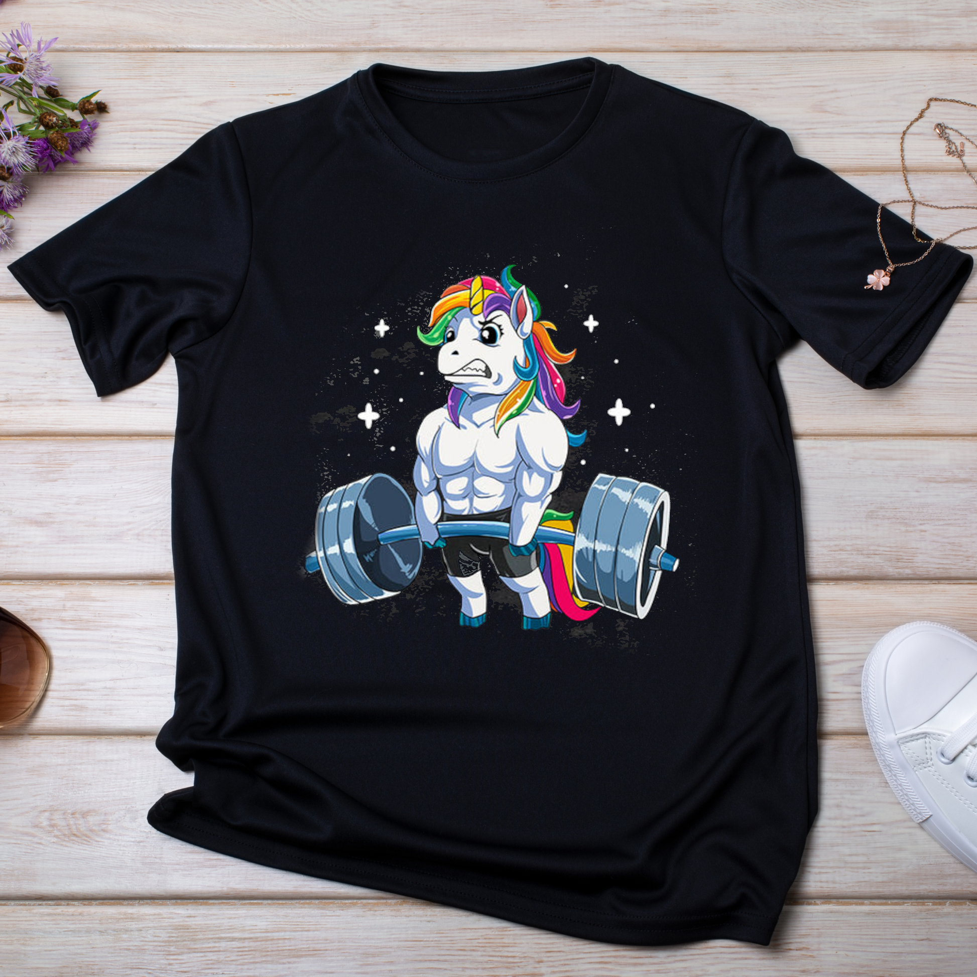 unicorn bodybuilding deadlifting buff workout unisex t-shirt - Premium t-shirt from MyDesigns - Just $16.95! Shop now at Lees Krazy Teez
