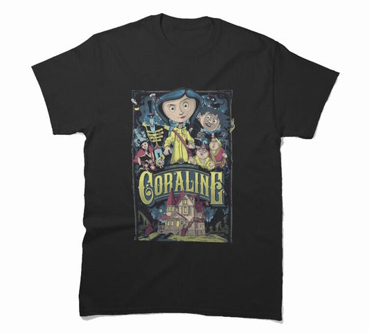 Coraline awesome cartoon Hallowen spooky season unisex t-shirt - Premium t-shirt from MyDesigns - Just $19.95! Shop now at Lees Krazy Teez