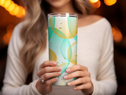3d unique Summer Bubble light green Glitter 20oz skinny tumbler - Premium tumbler from MyDesigns - Just $29.95! Shop now at Lees Krazy Teez