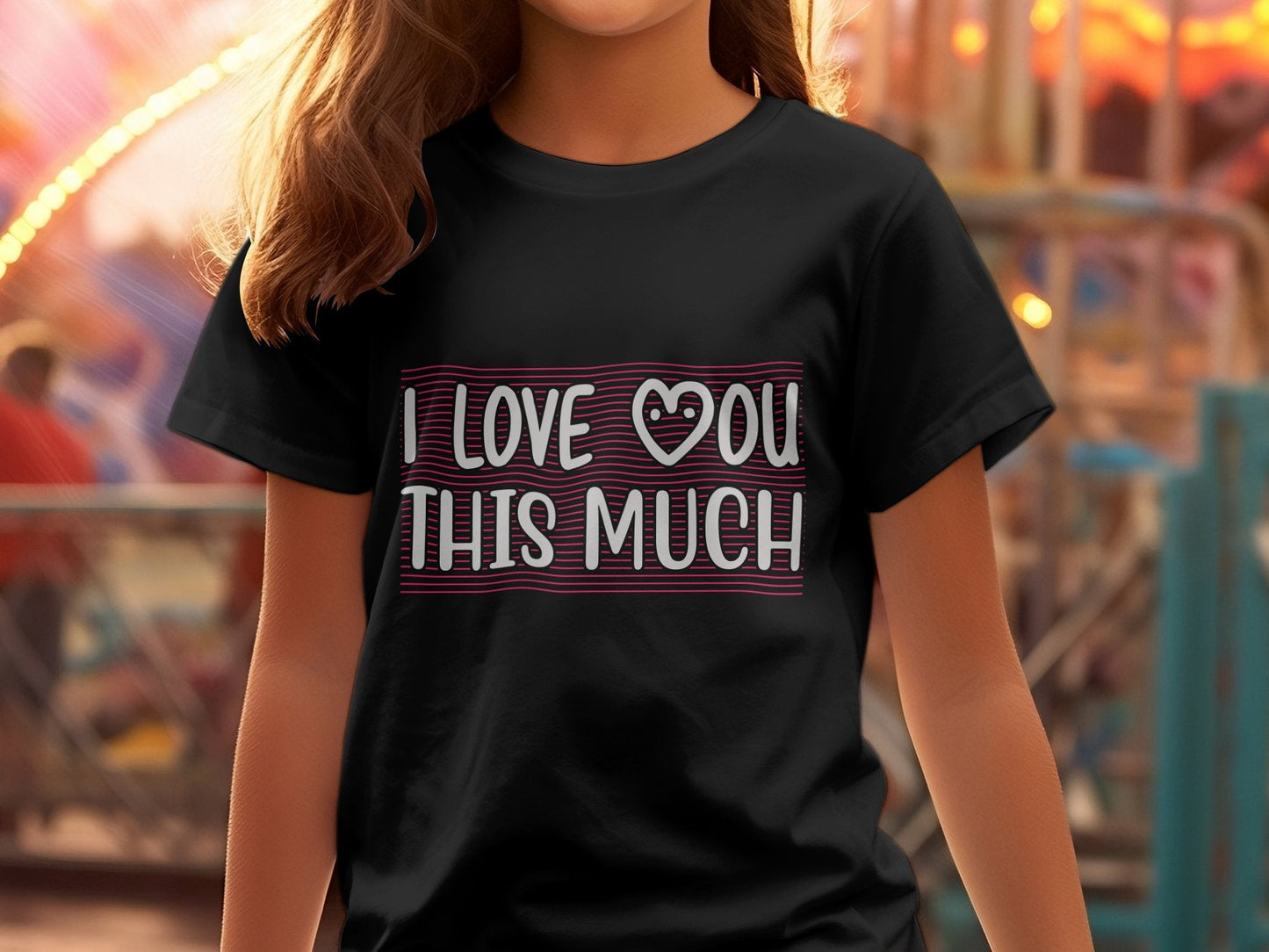 I love you this much Women's valentines t-shirt - Premium t-shirt from MyDesigns - Just $19.95! Shop now at Lees Krazy Teez