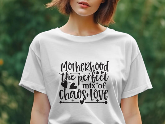 Motherhood the perfect chas love Women's Ladies t-shirt - Premium t-shirt from MyDesigns - Just $19.95! Shop now at Lees Krazy Teez