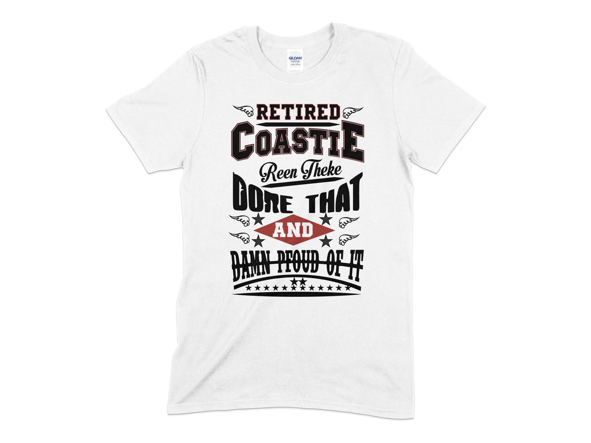 Retired coastie damn proud of it Unisex t-shirt - Premium t-shirt from MyDesigns - Just $19.95! Shop now at Lees Krazy Teez