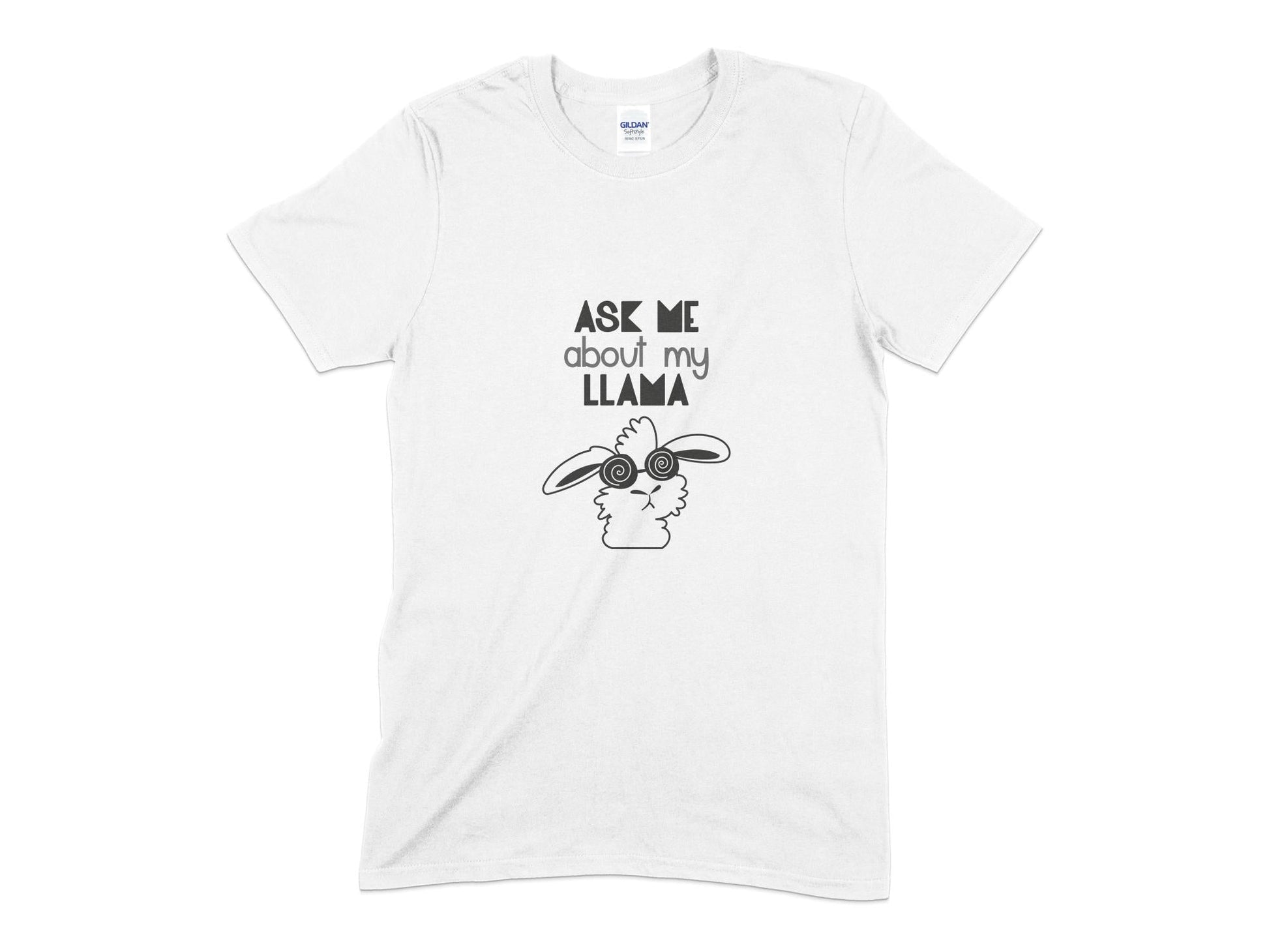 Ask me about my llama funny llama Mens womens unisex t-shirt - Premium t-shirt from MyDesigns - Just $19.95! Shop now at Lees Krazy Teez