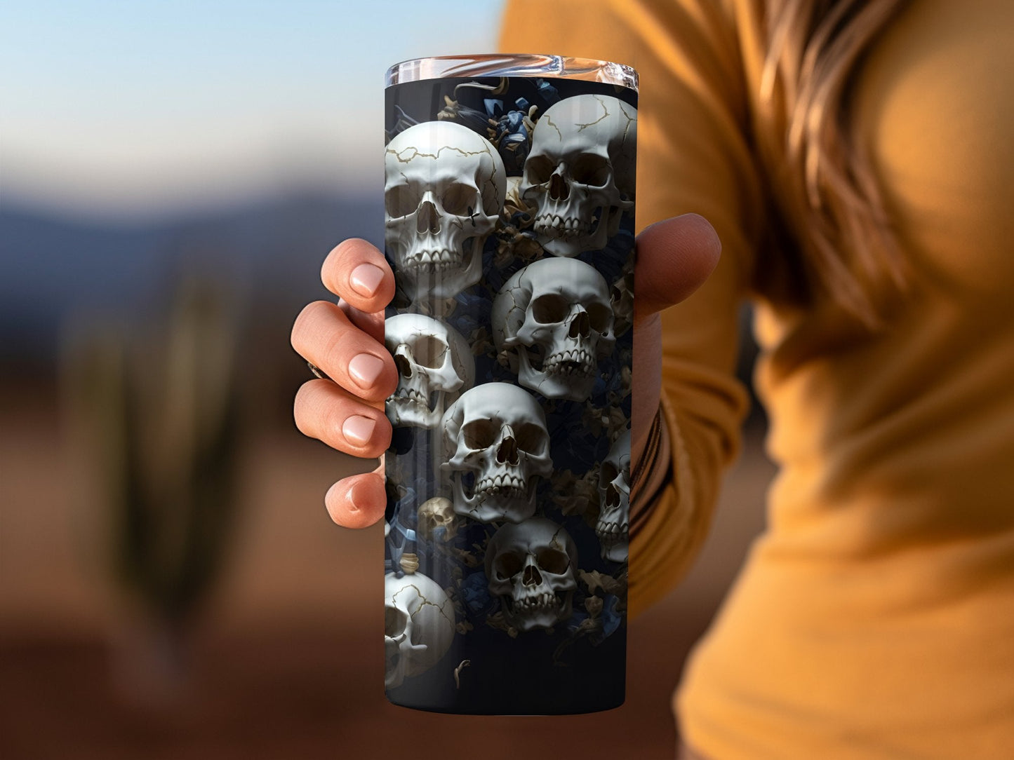 Skull wall decor horror haunted scary 20oz tumbler - Premium tumbler from MyDesigns - Just $29.95! Shop now at Lees Krazy Teez